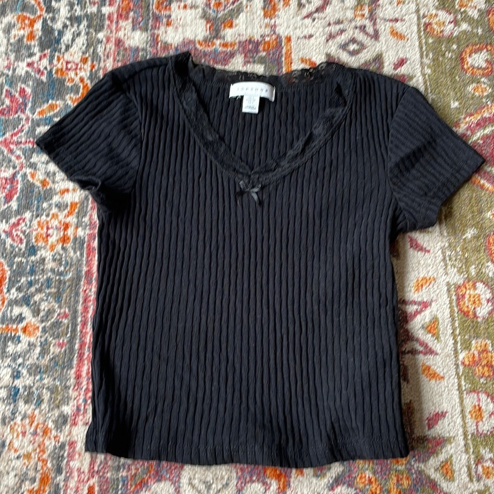 Ribbed, cropped shirt